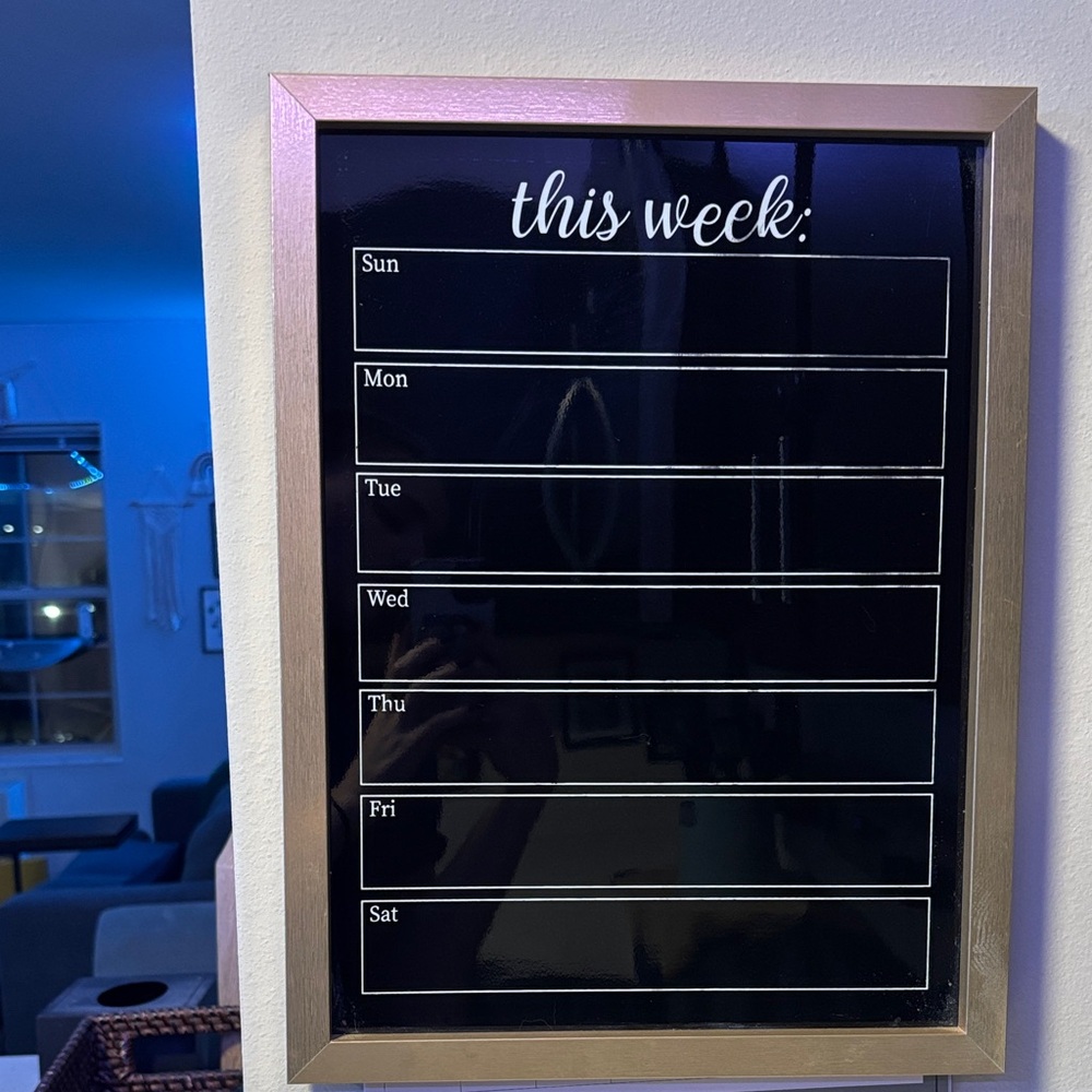 Weekly Planner Black and Gold Frame